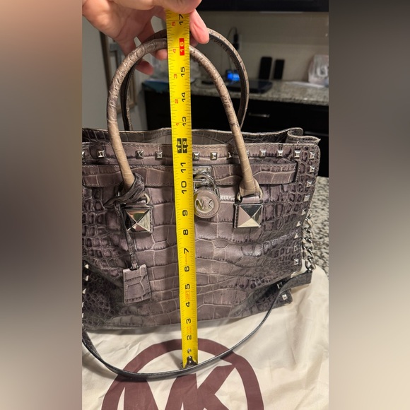 Michael Kors Black Crocodile Embossed Satchel - Picture 12 of 14